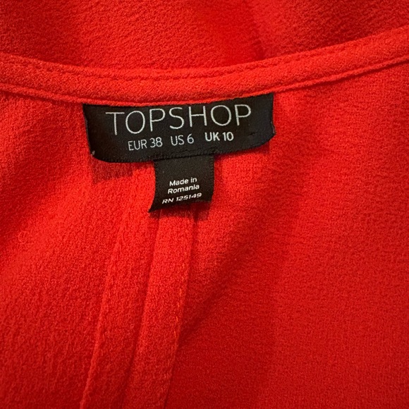 Topshop Vibrant Red Wrap Dress - Picture 2 of 6